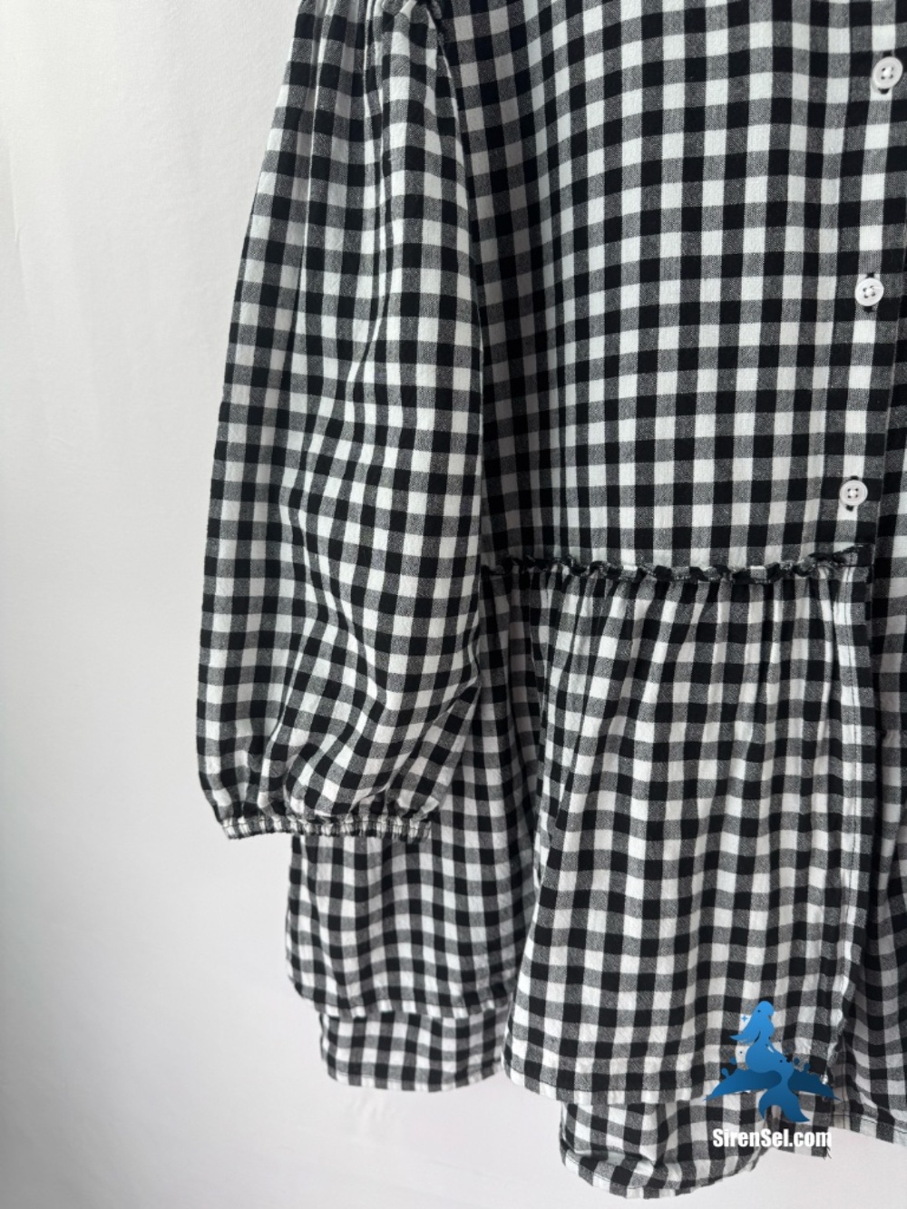 1320 Mud Pie Mary Ruffle Dress – Large – Black White Gingham - Picture 5 of 14